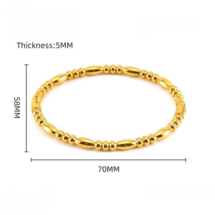 Filled Dots Bambo Korean Bangle - Jewelry Product Designed For Wrist Wear And Daily Ornament Routine (SKU: QRT-202)